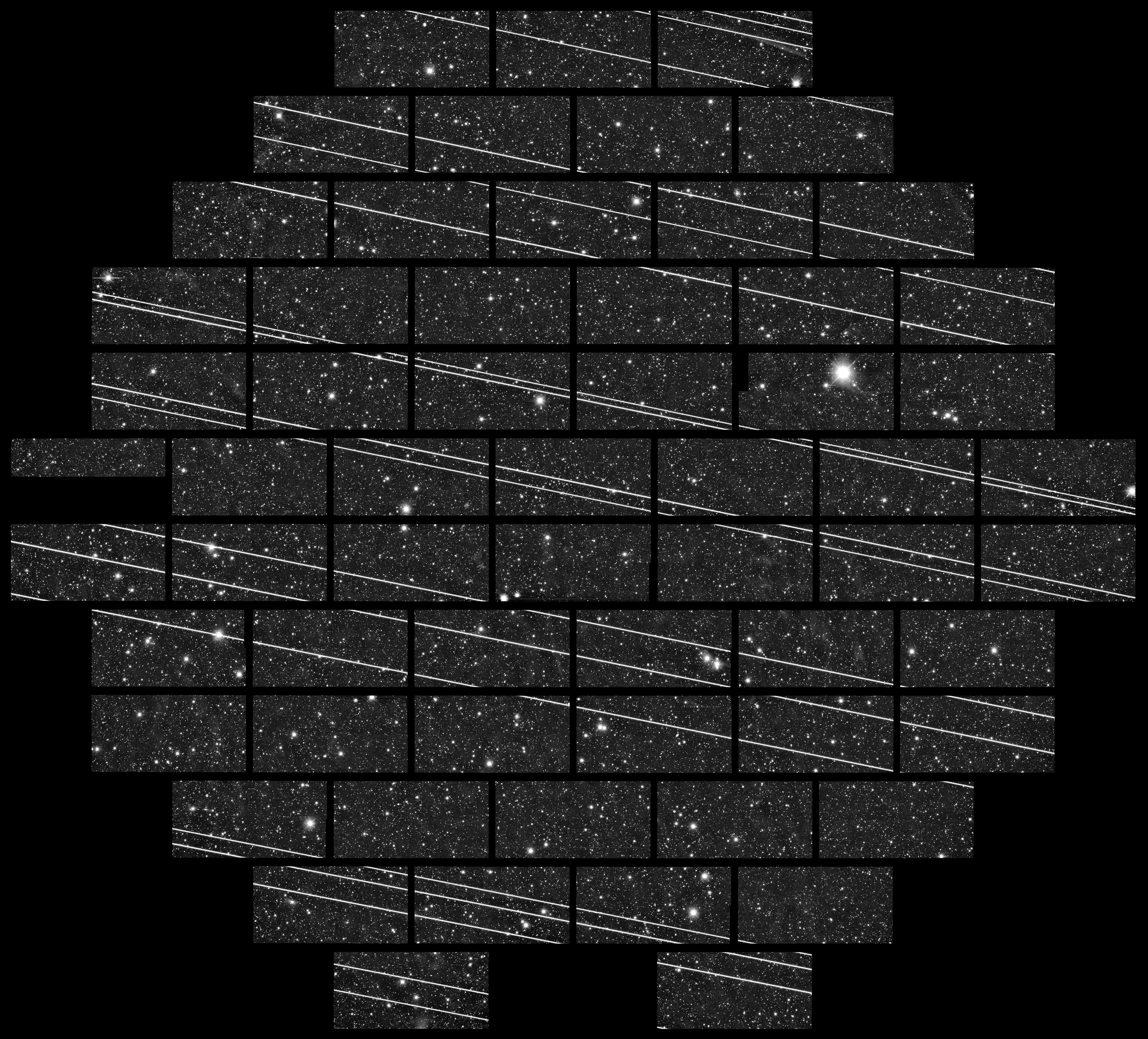 long exposures of starlink satellites